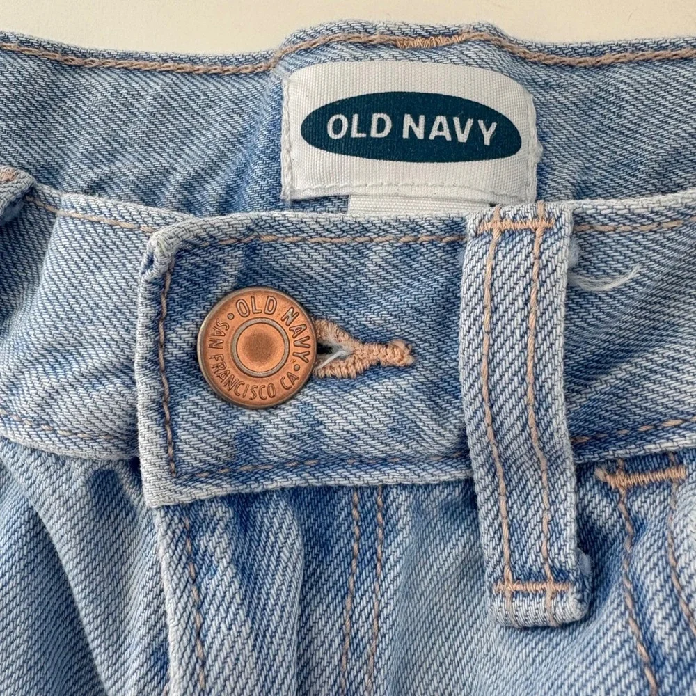 Old Navy Girls‎ Size 14 Denim Shorts High Waisted Frayed Hem Light Wash